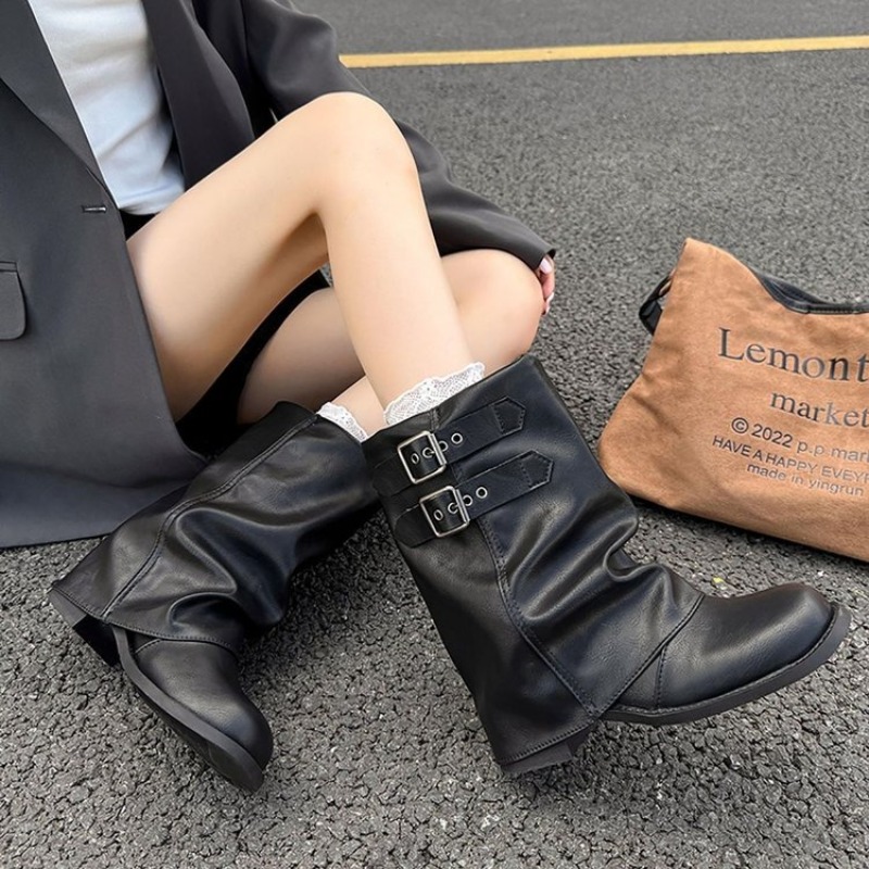 Embroidery Garments - Botas de media caña con doble