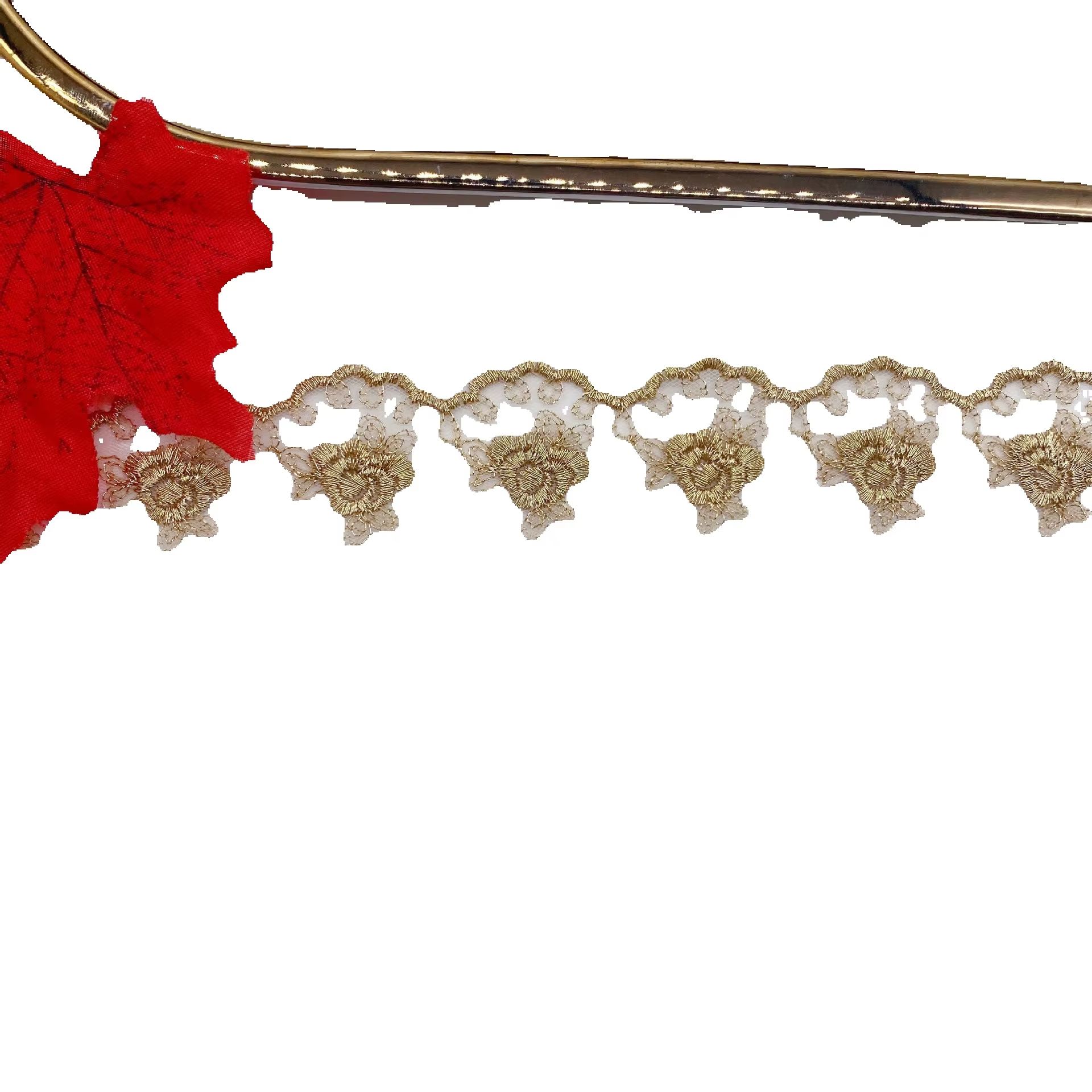 Embroidery Rose - Encaje de malla con bordado de