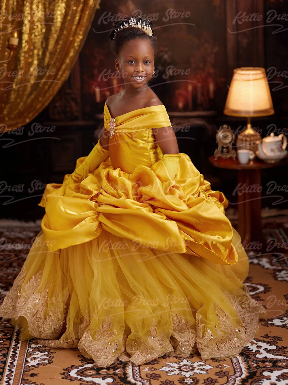 Vestido de niña de las flores  - Embroidery Yellow Dress reseña y precio