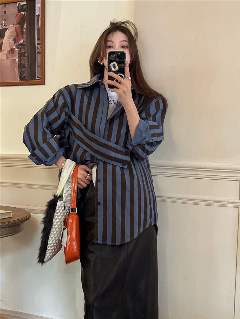 Camisa a rayas coreana con per - Embroidery Online reseña y precio