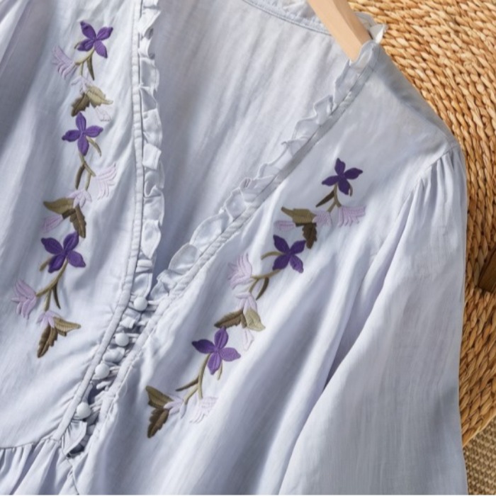 Elegante Camisa de Lino y Algo - Embroidery Cotton Shirt reseña y precio